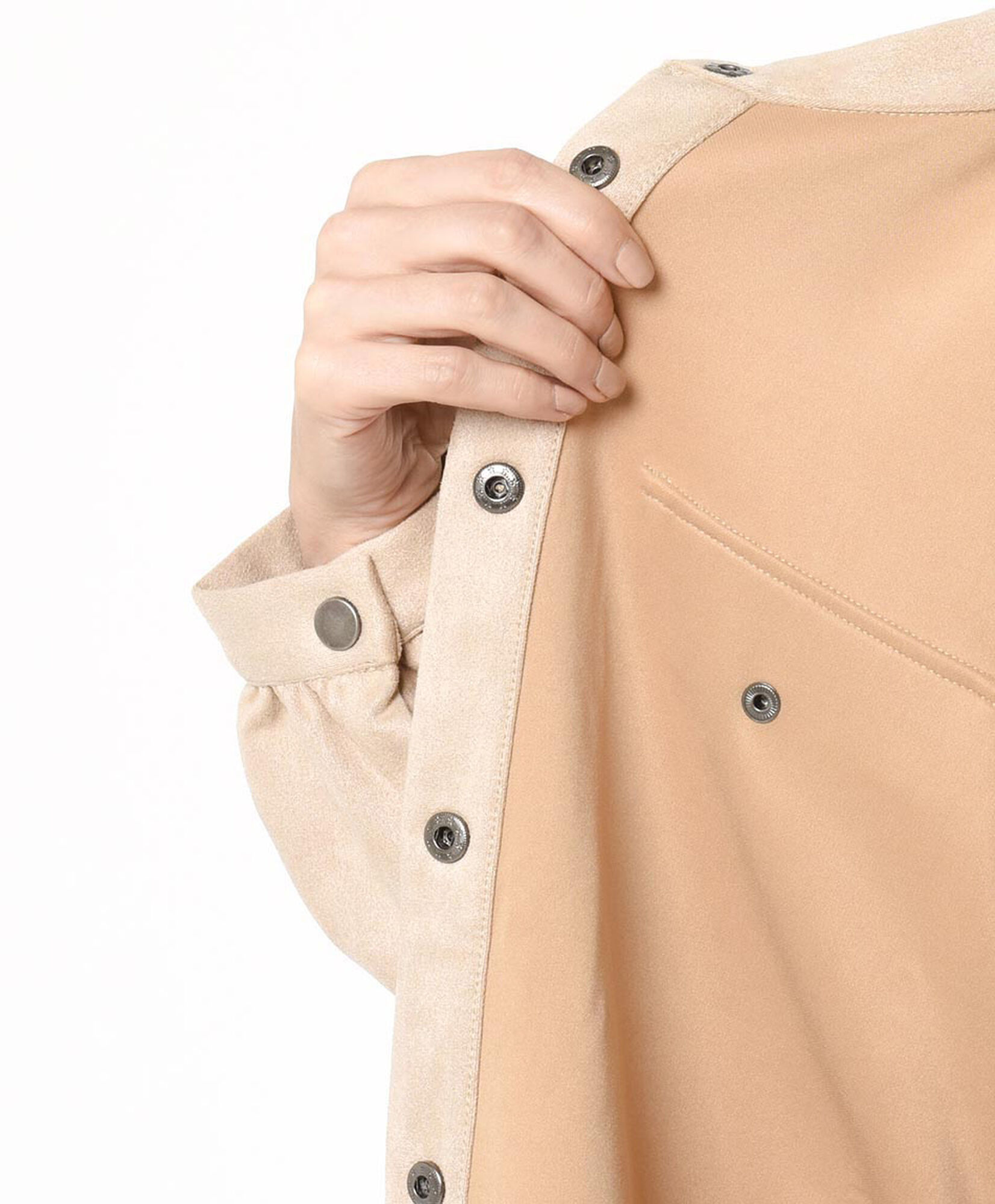Chaqueta mujer botones y lazo gamuza Chaqueta mujer botones y lazo gamuza