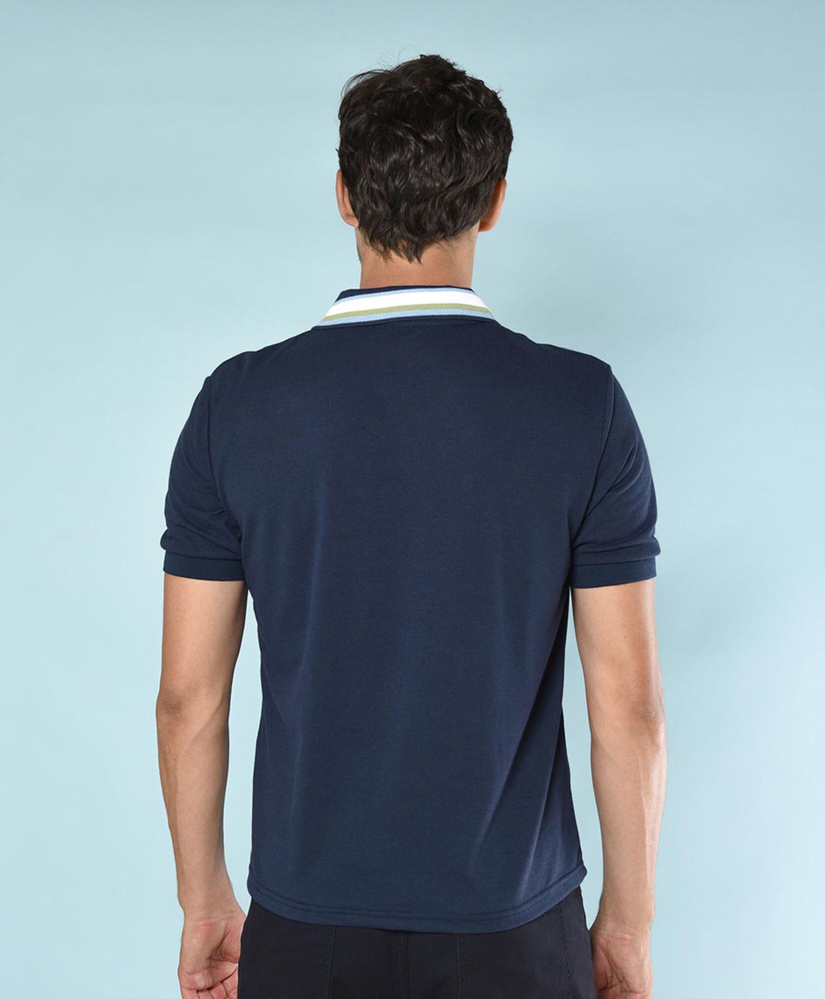 Polera hombre piqué líneas Polera hombre piqué líneas