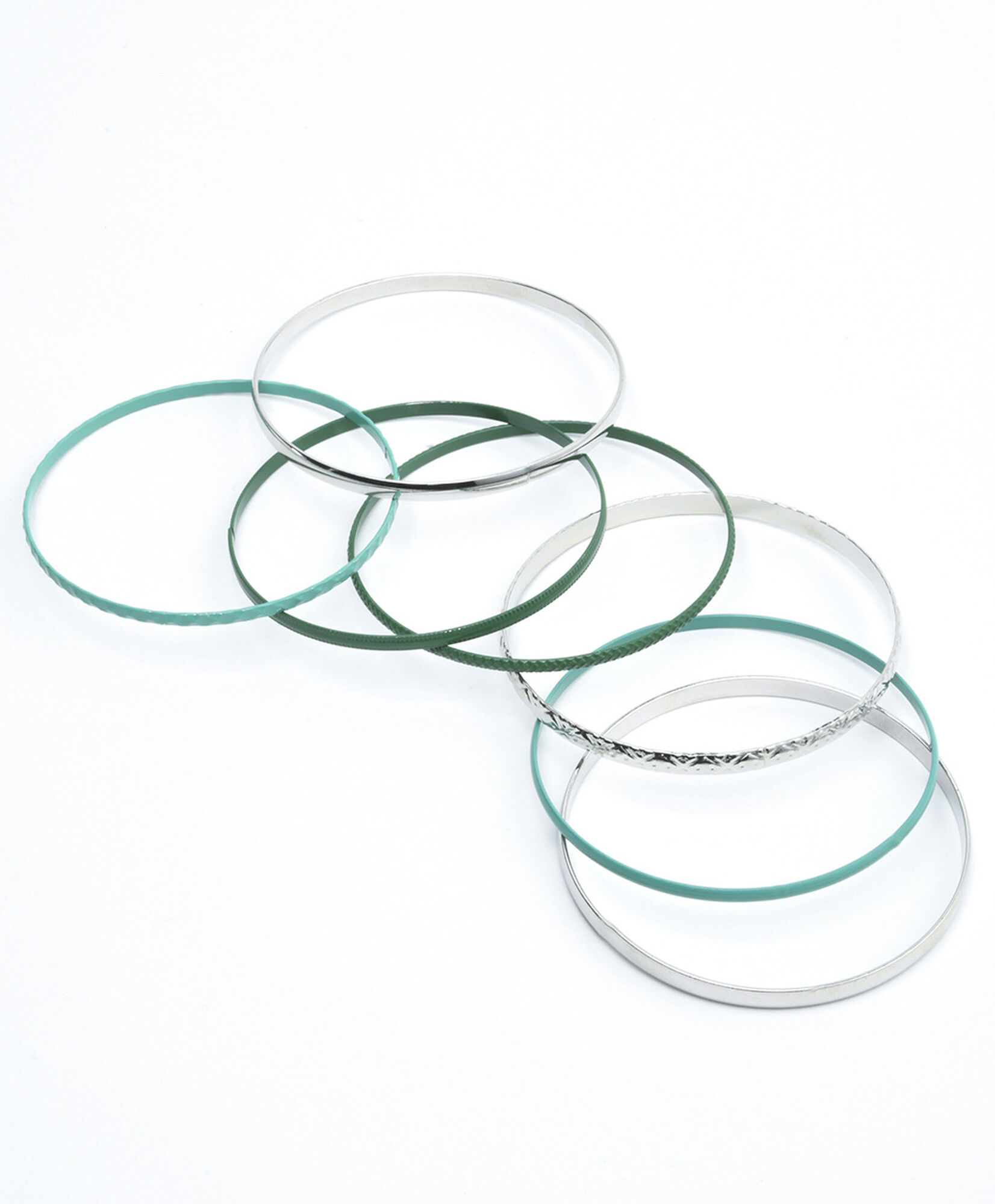 Pulseras mujer plateadas y verdes Pulseras mujer plateadas y verdes