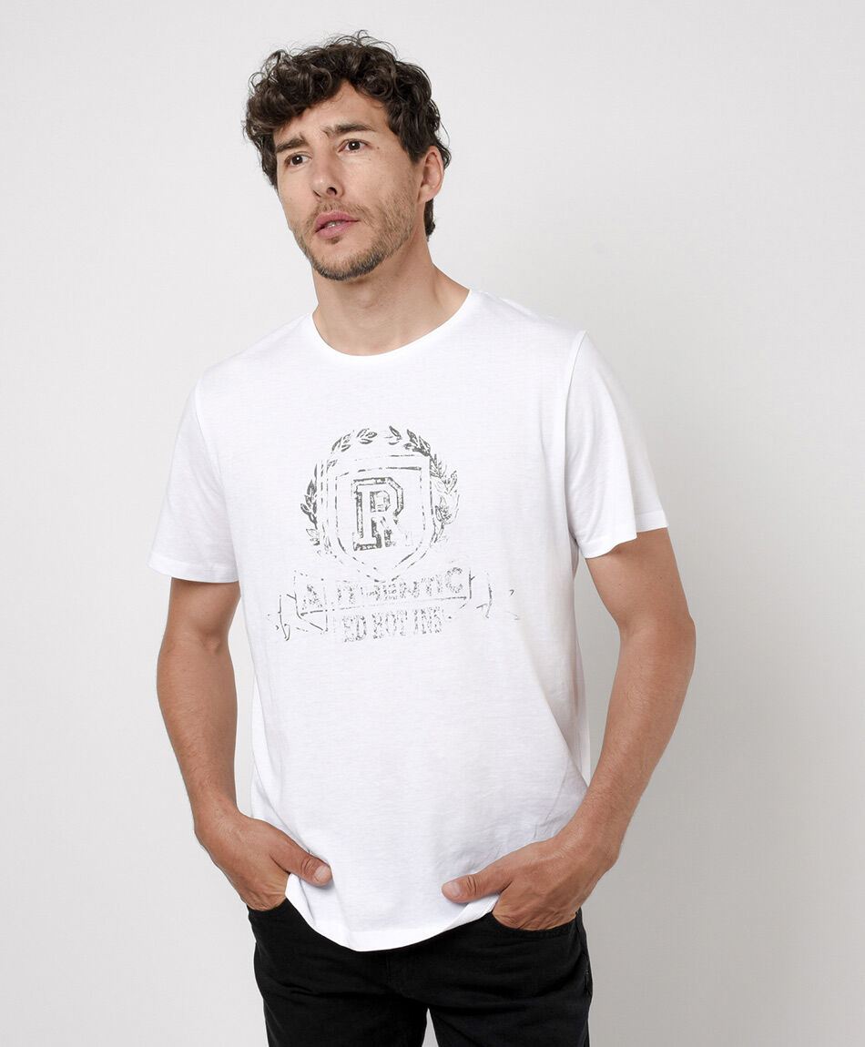 Polera hombre estampado desgastado