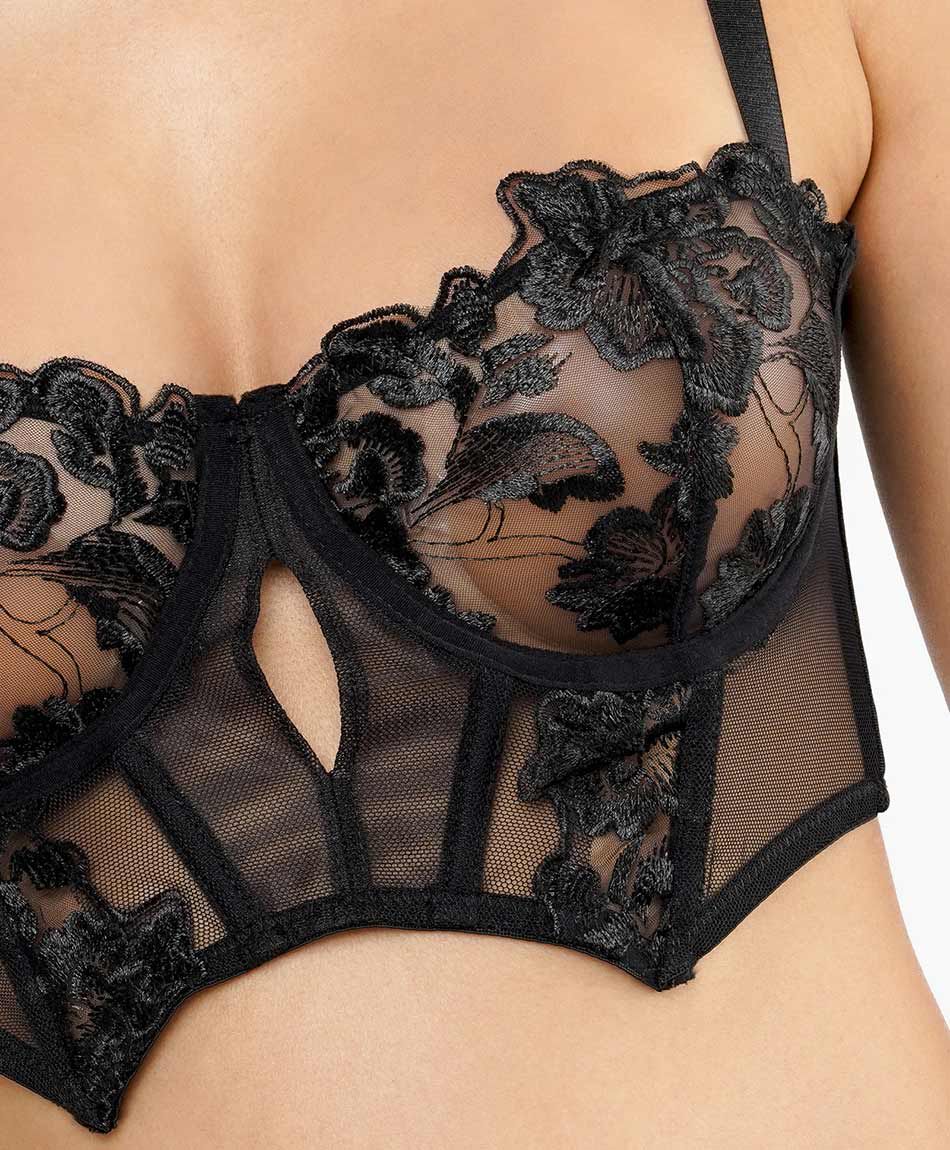 Corset mujer bordado floreado