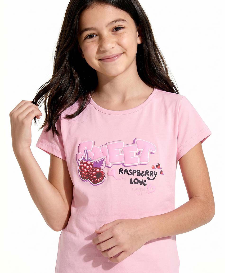 Polera ni&ntilde;a raspberry