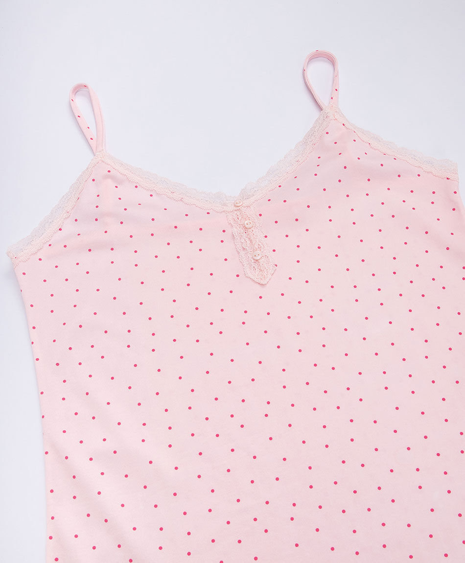 Baby doll mujer puntos rosado