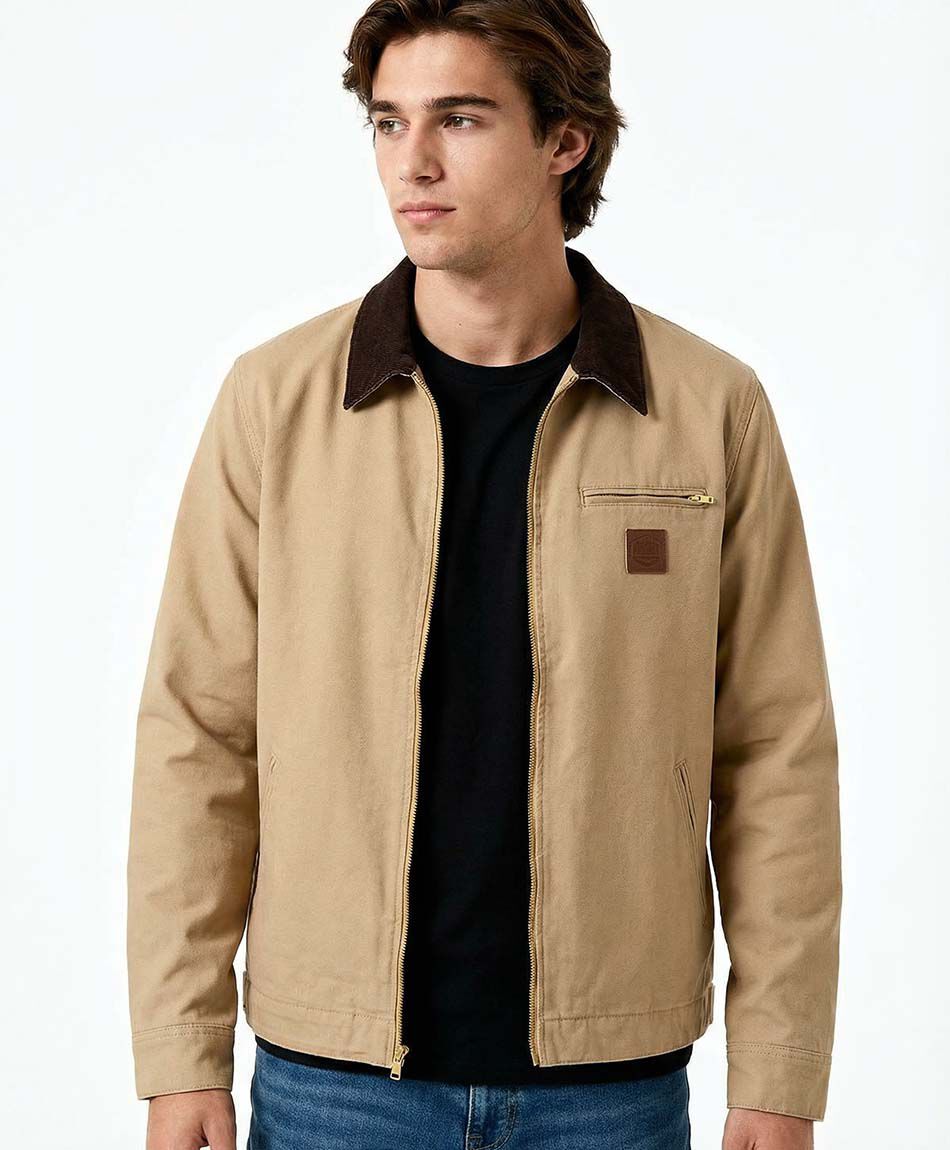 Chaqueta hombre  canvas light brown
