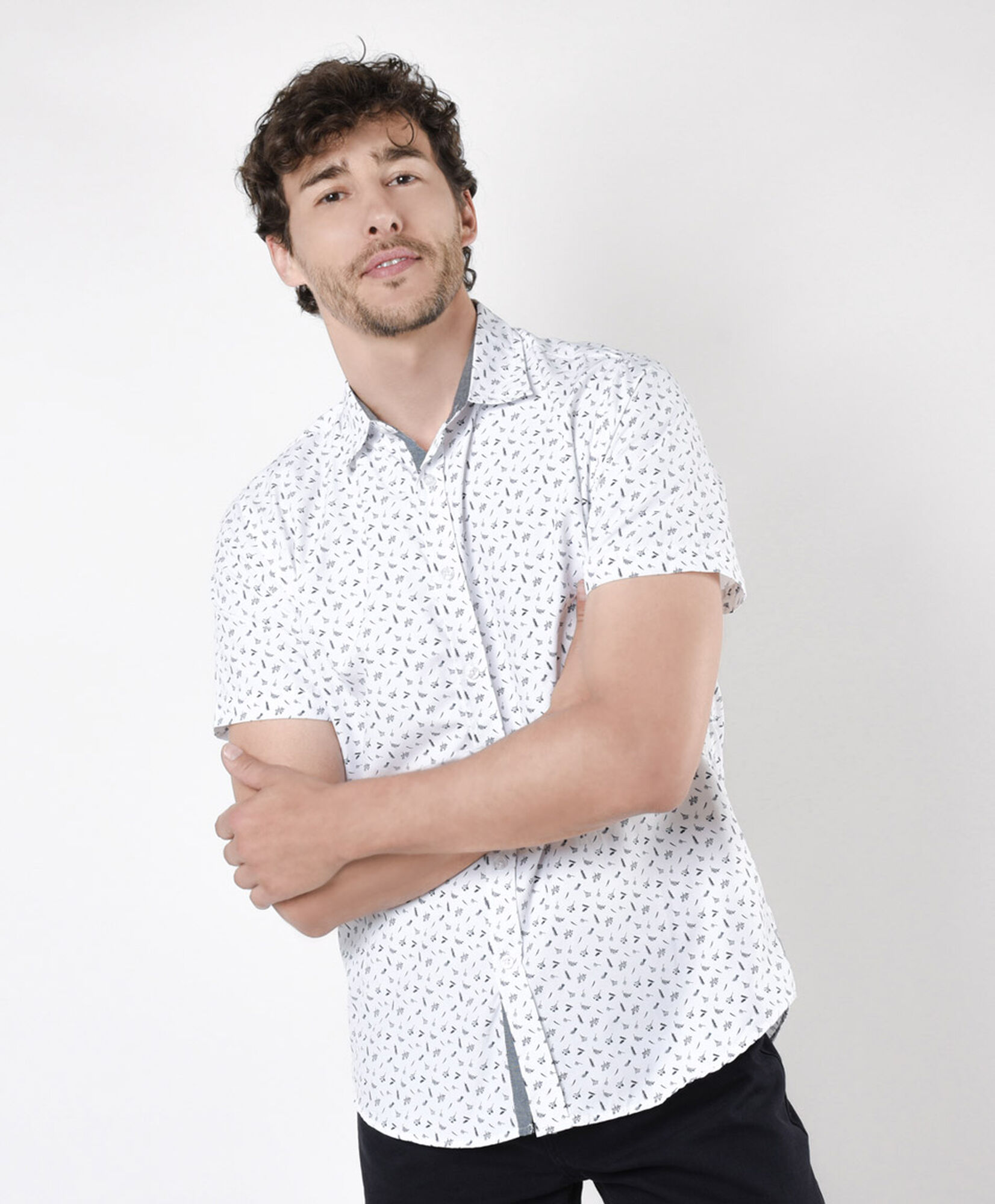 Camisa hombre mini hojas Camisa hombre mini hojas