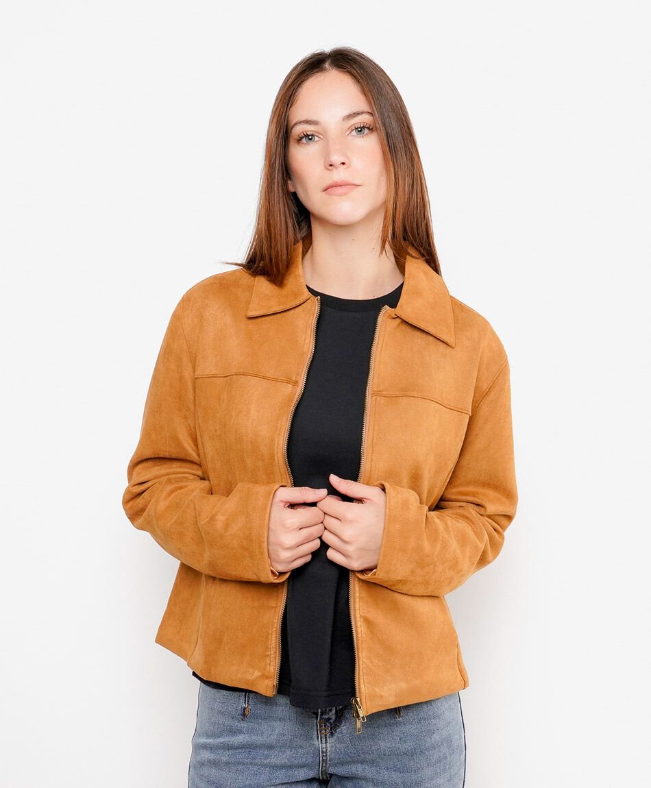 Chaqueta mujer suede cierre