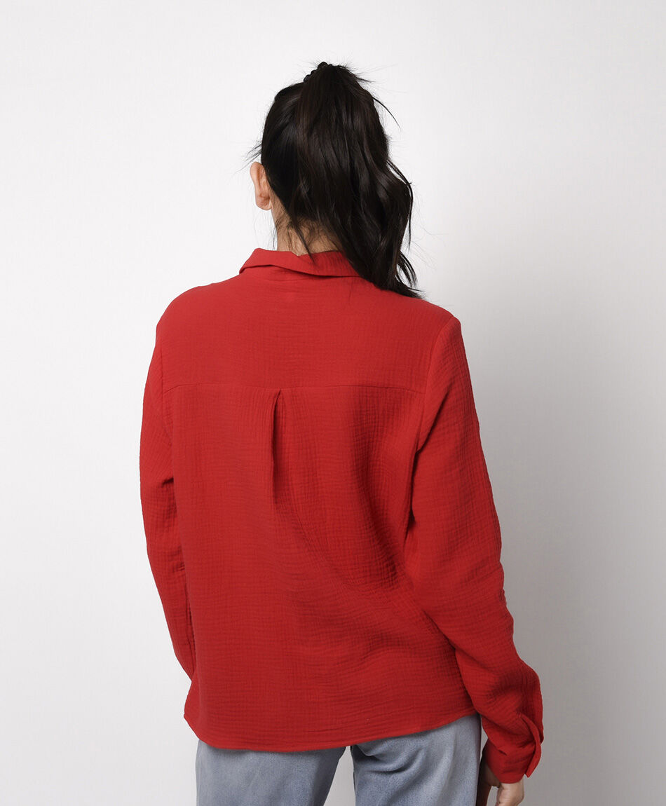 Blusa mujer camisera roja