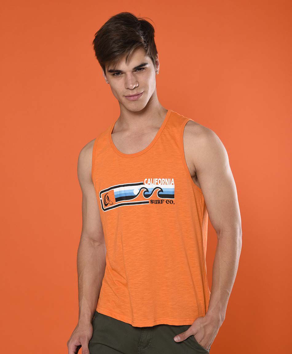 Polera sin mangas cuello redondo