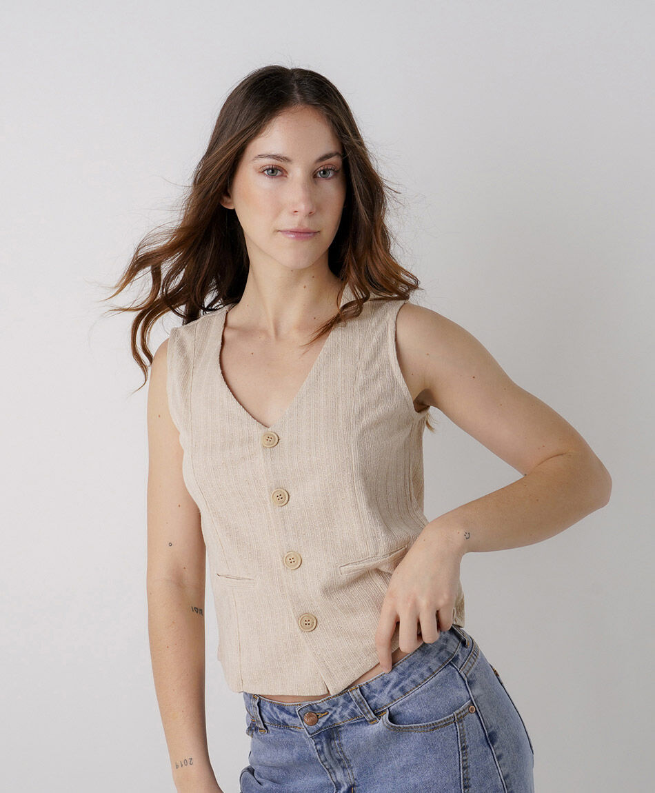 Vest mujer tejido natural