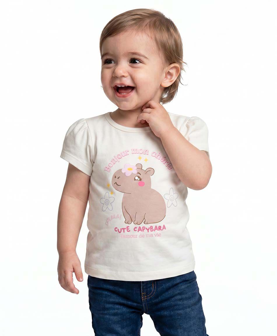 Polera beb&eacute; cute capibara