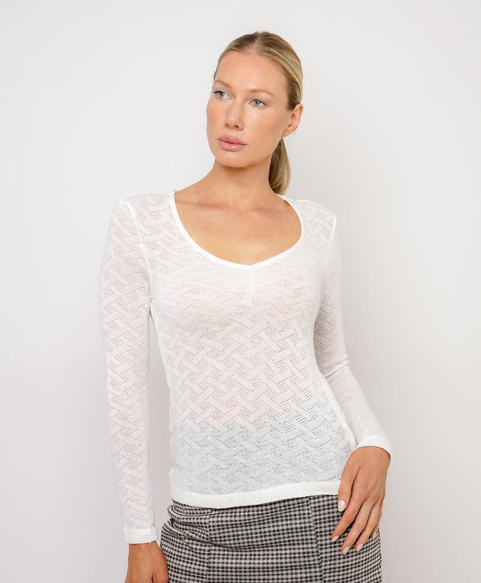 Polera mujer ligera texturizada