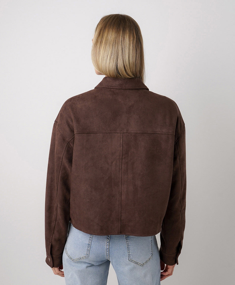 Chaqueta mujer suede bolsillos