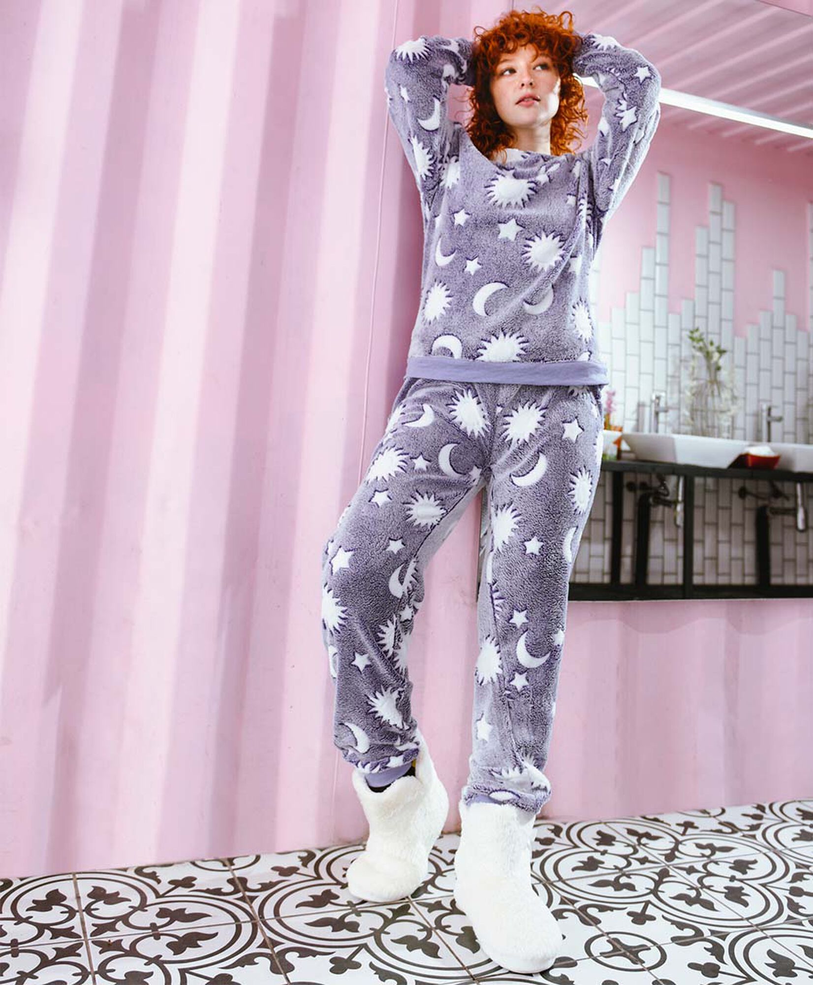Pijama mujer polar print cielo Pijama mujer polar print cielo