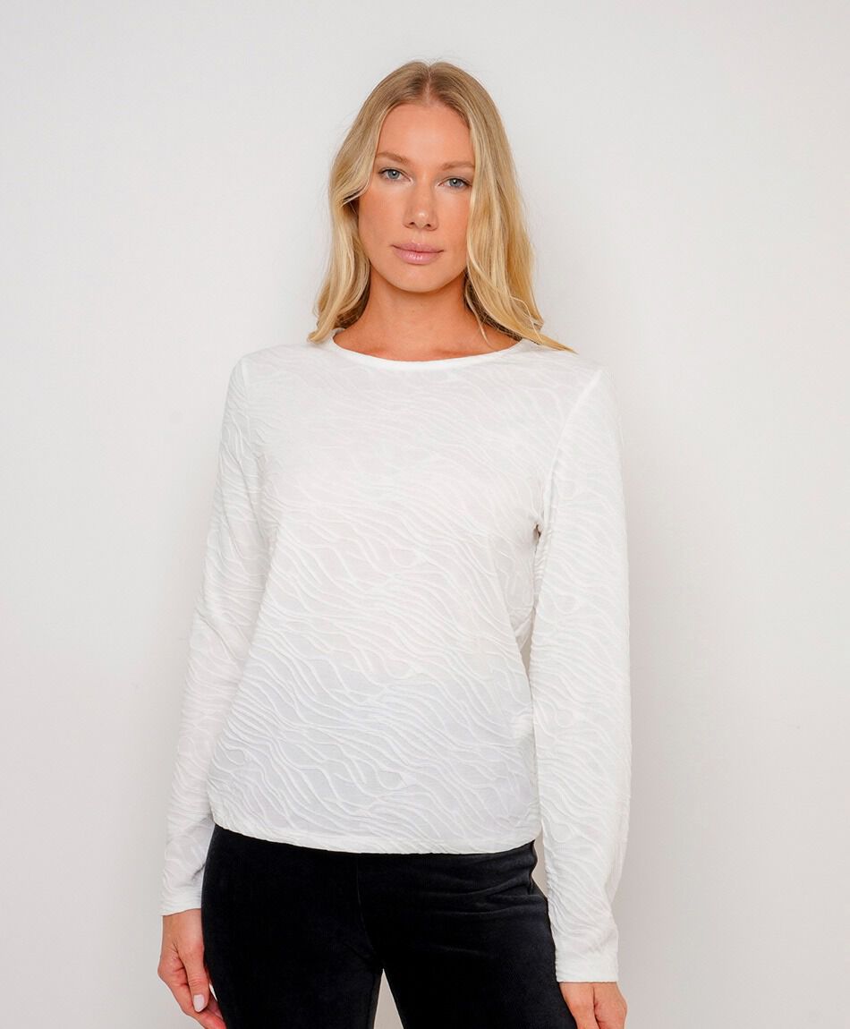 Polera mujer textura cebra