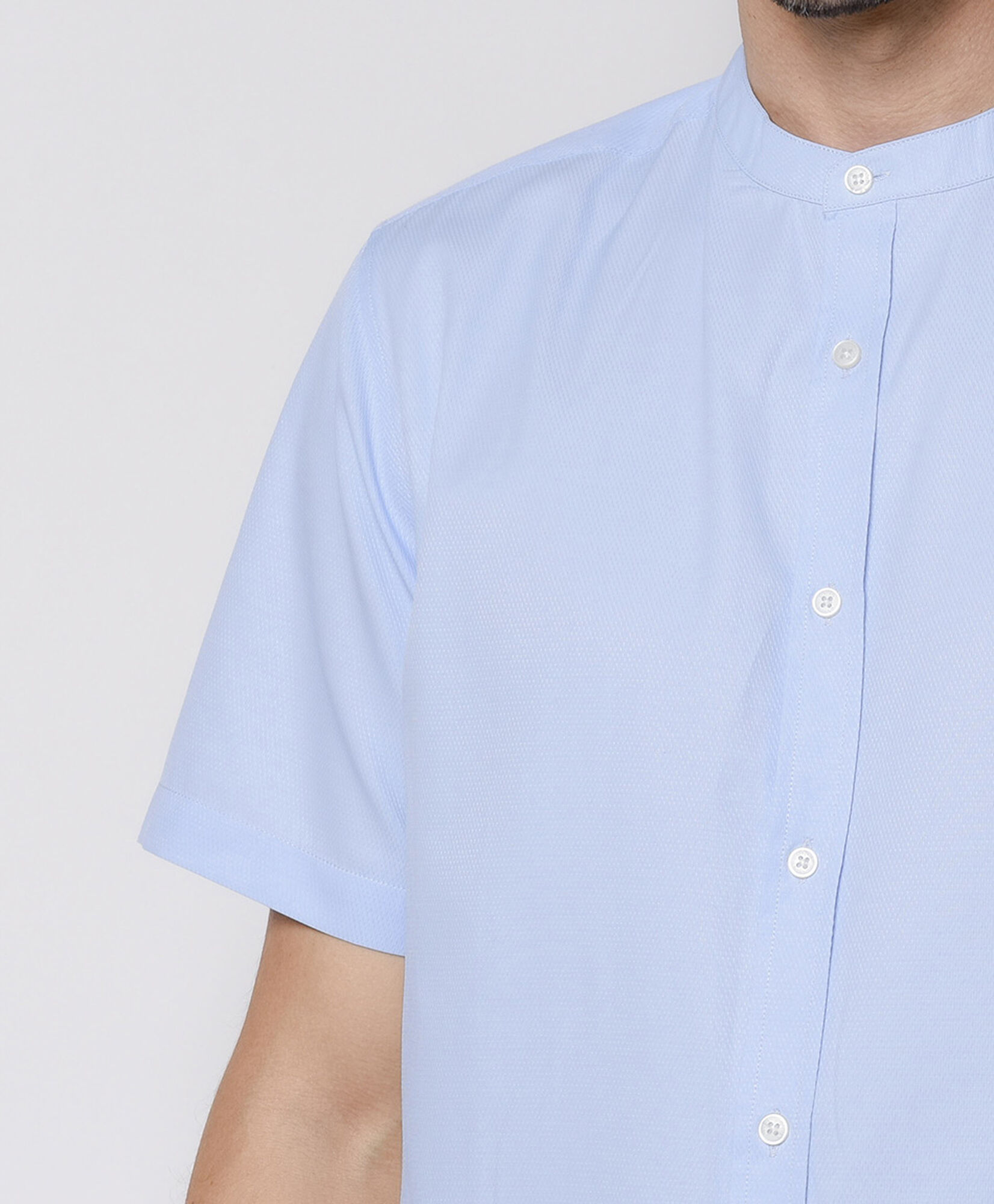 Camisa hombre celeste cuello mao Camisa hombre celeste cuello mao