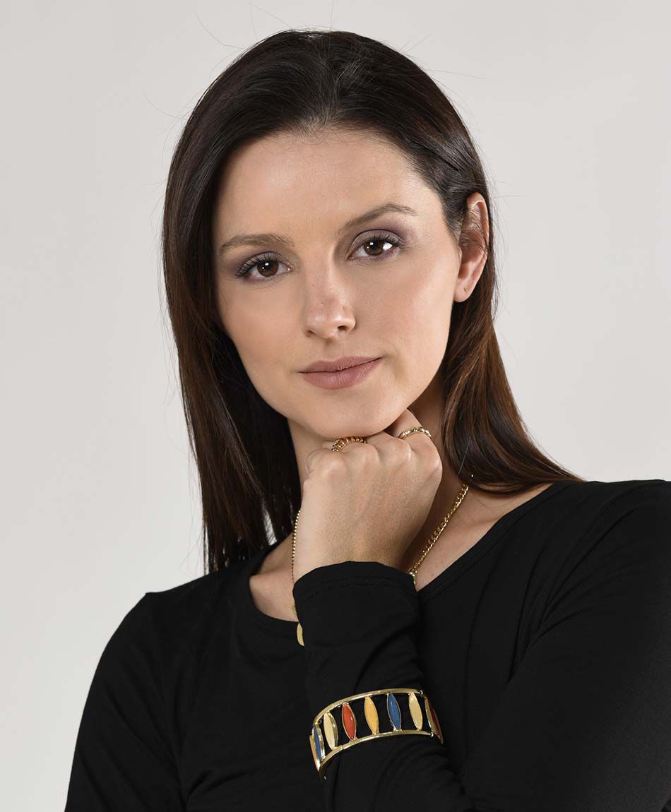 Pulsera mujer ovalos de colores 1 pieza