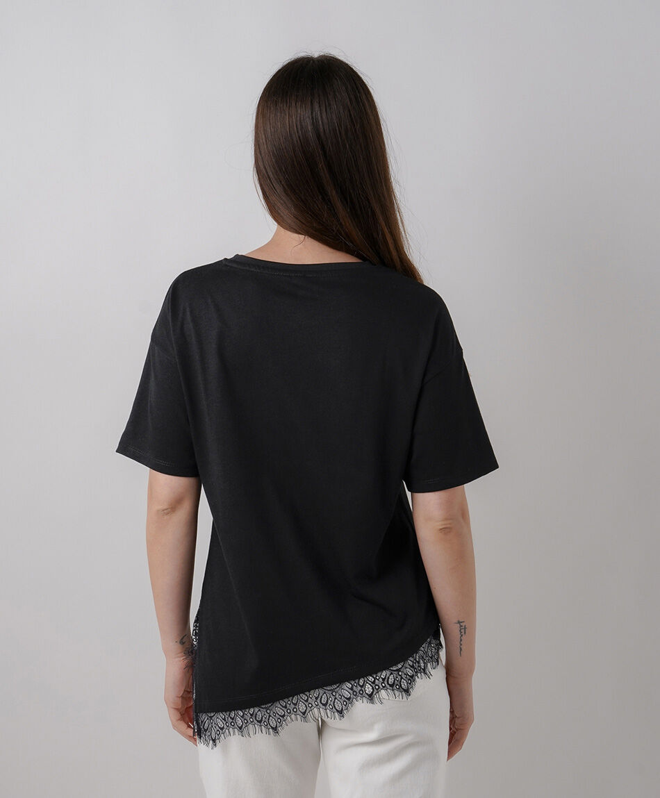 Polera mujer encaje basta