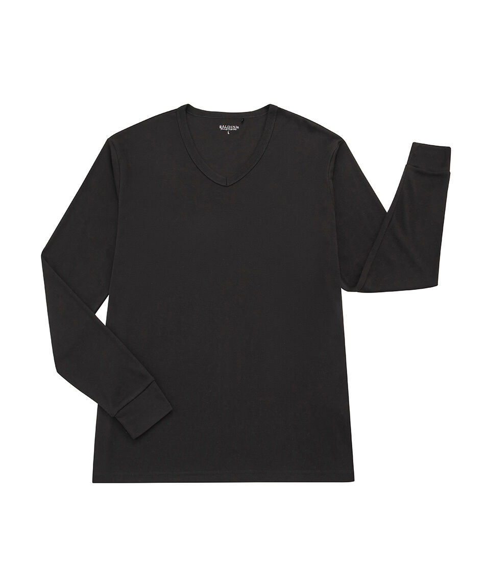 Camiseta hombre negra cuello v