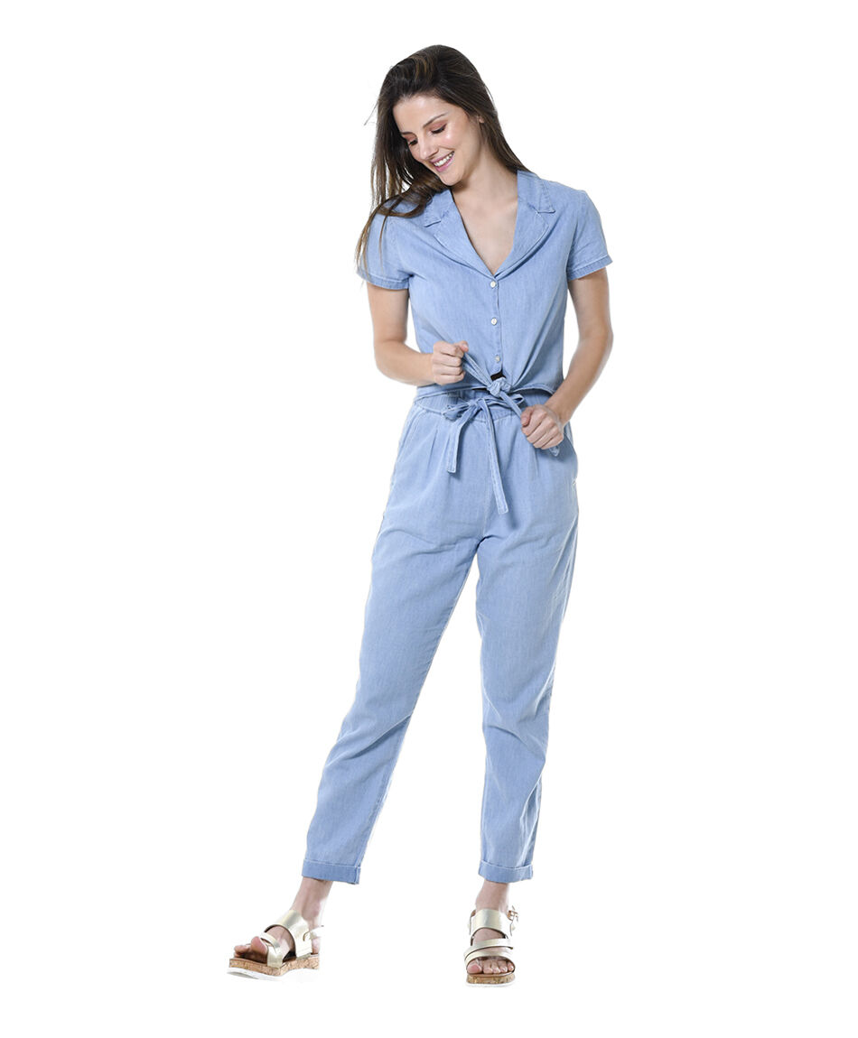 Pantalon light denim lazo