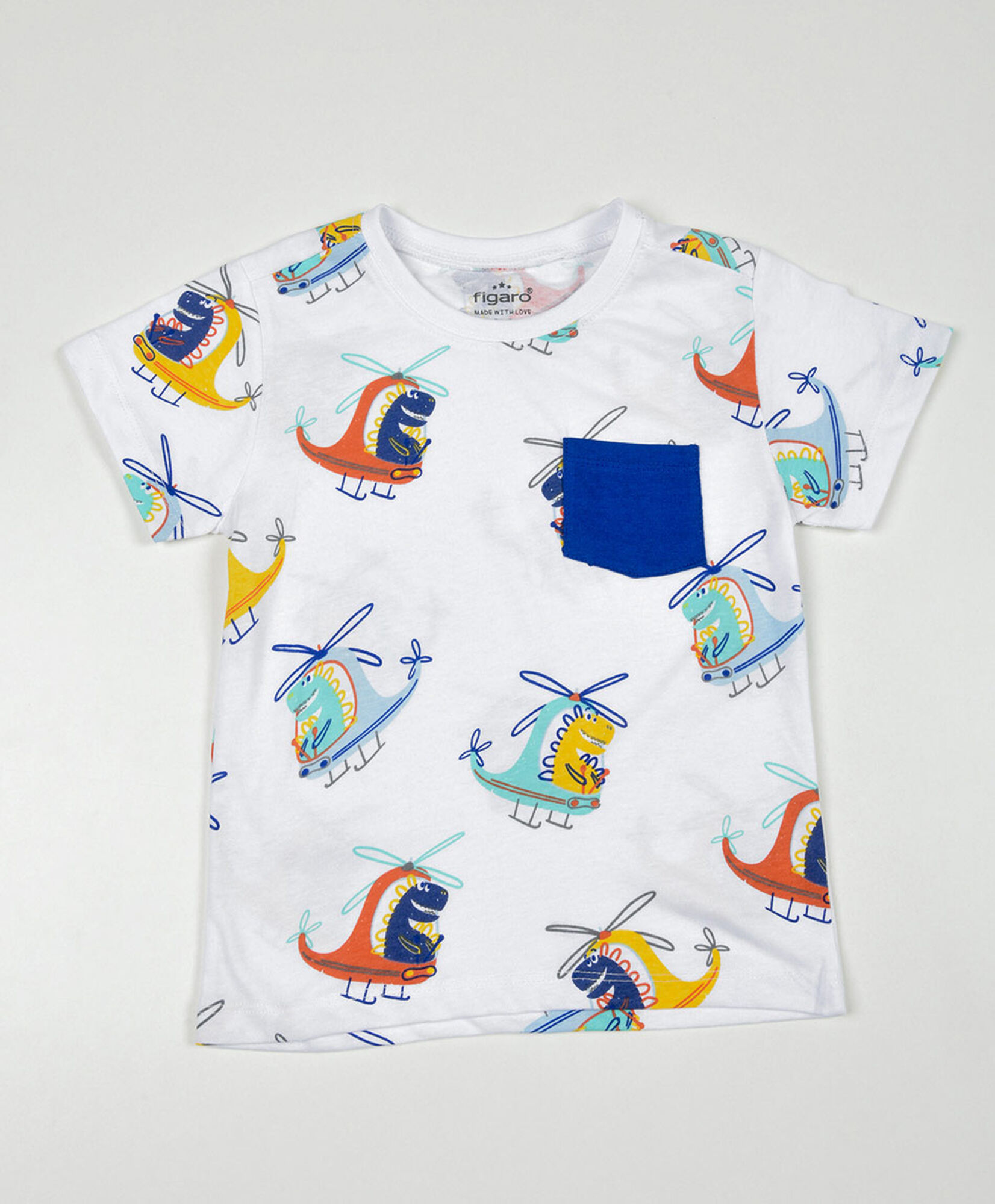 Polera bebé dinosaurios helicópteros Polera bebé dinosaurios helicópteros