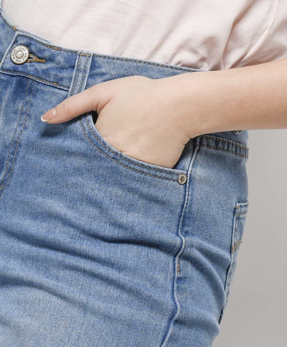 Jeans mujer bordado perlas
