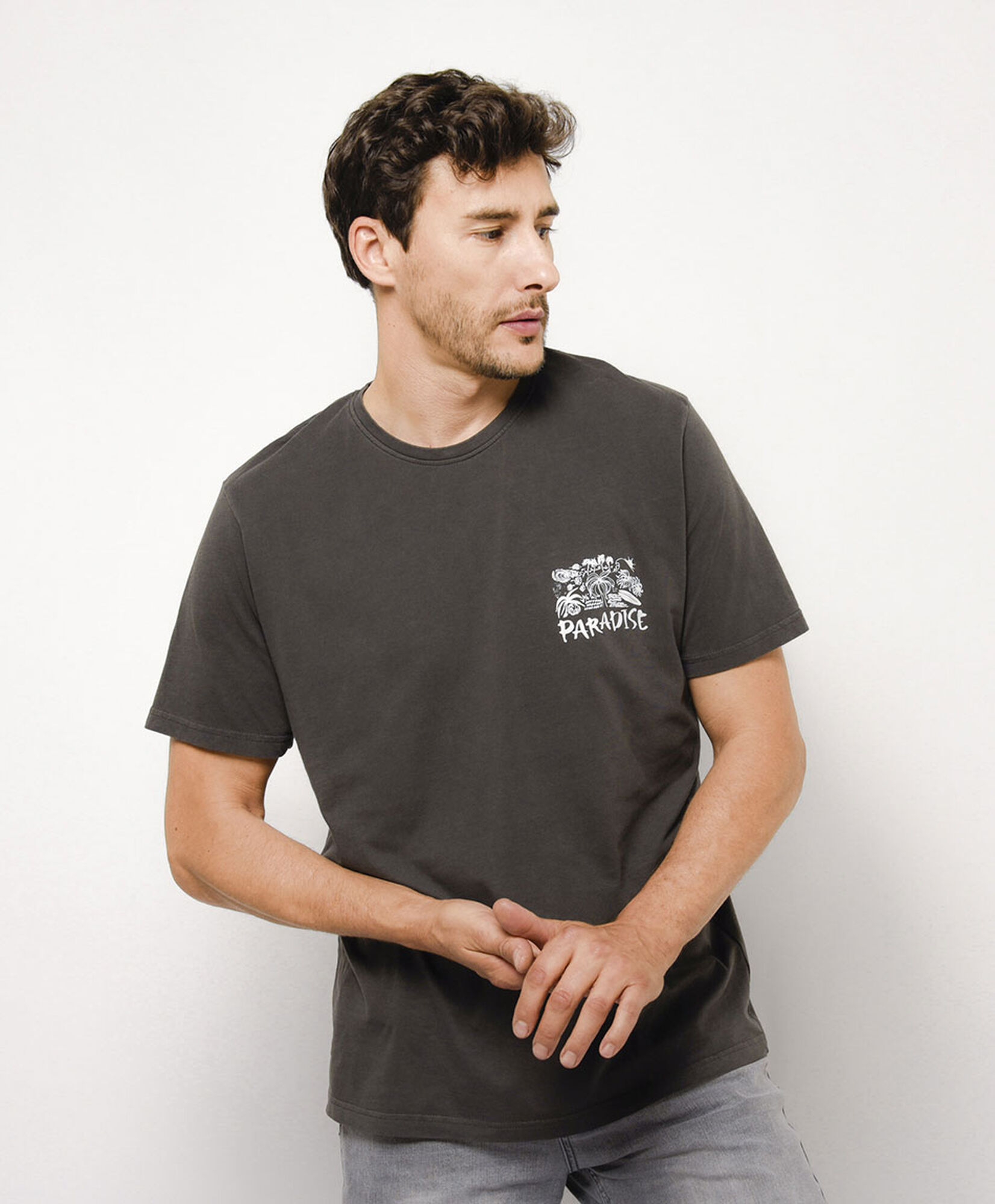 Polera hombre doble estampado paradise Polera hombre doble estampado paradise