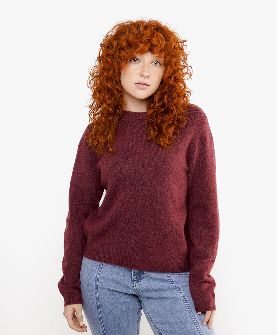 Sweater mujer cl&aacute;sic burdeo
