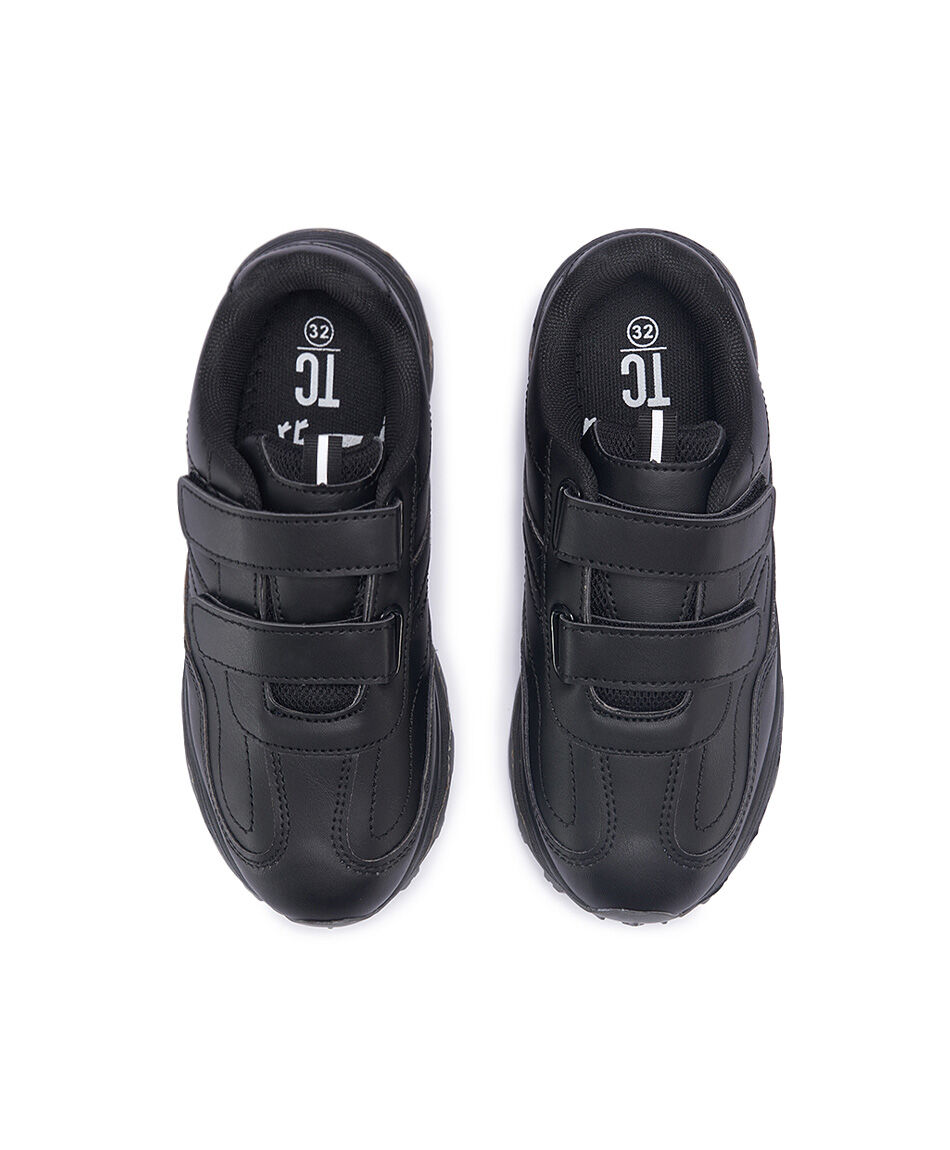 Zapatilla escolar (26 a 34) doble velcro negro