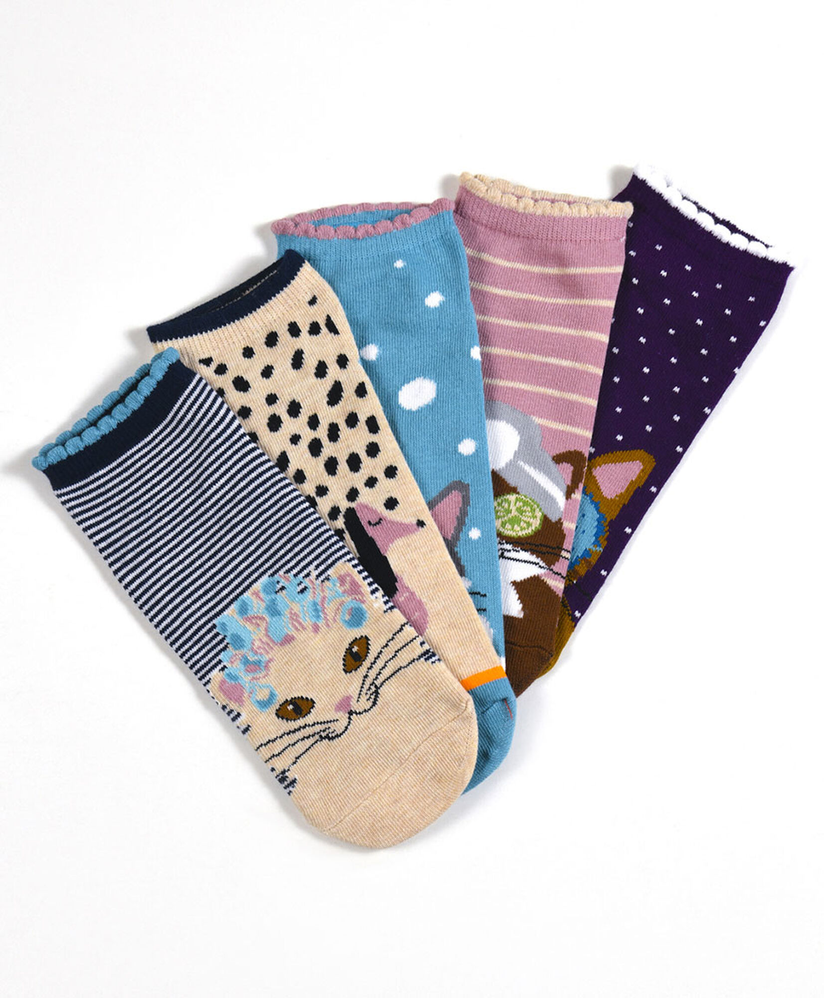 Pack 5 calcetines mujer cortos animales Pack 5 calcetines mujer cortos animales