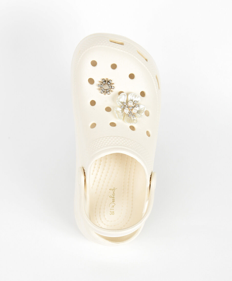 Sandalia mujer eva blanca florcitas