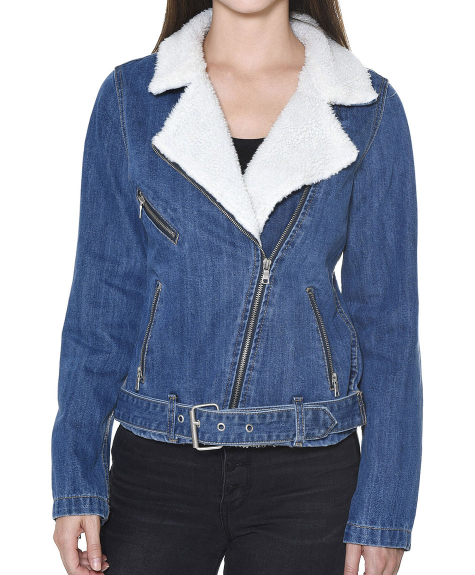 Chaqueta denim con piel Chaqueta denim con piel