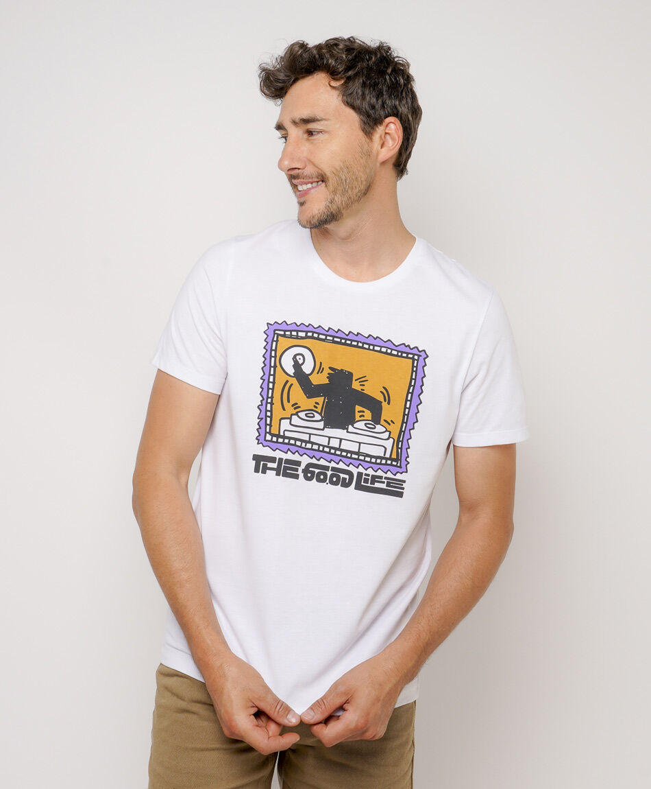 Polera hombre print dj