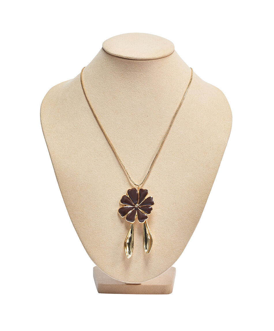 Collar mujer fashion flor black