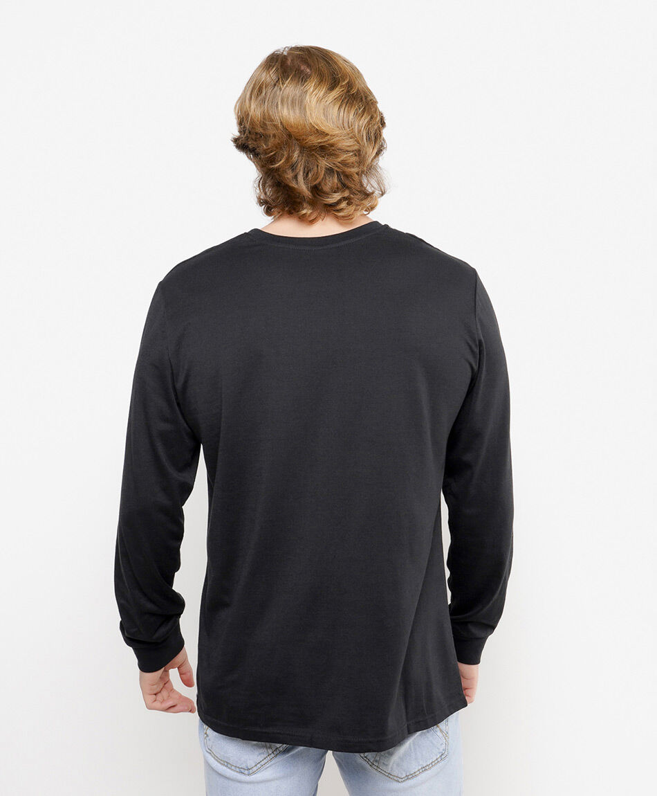 Polera hombre lisa manga larga