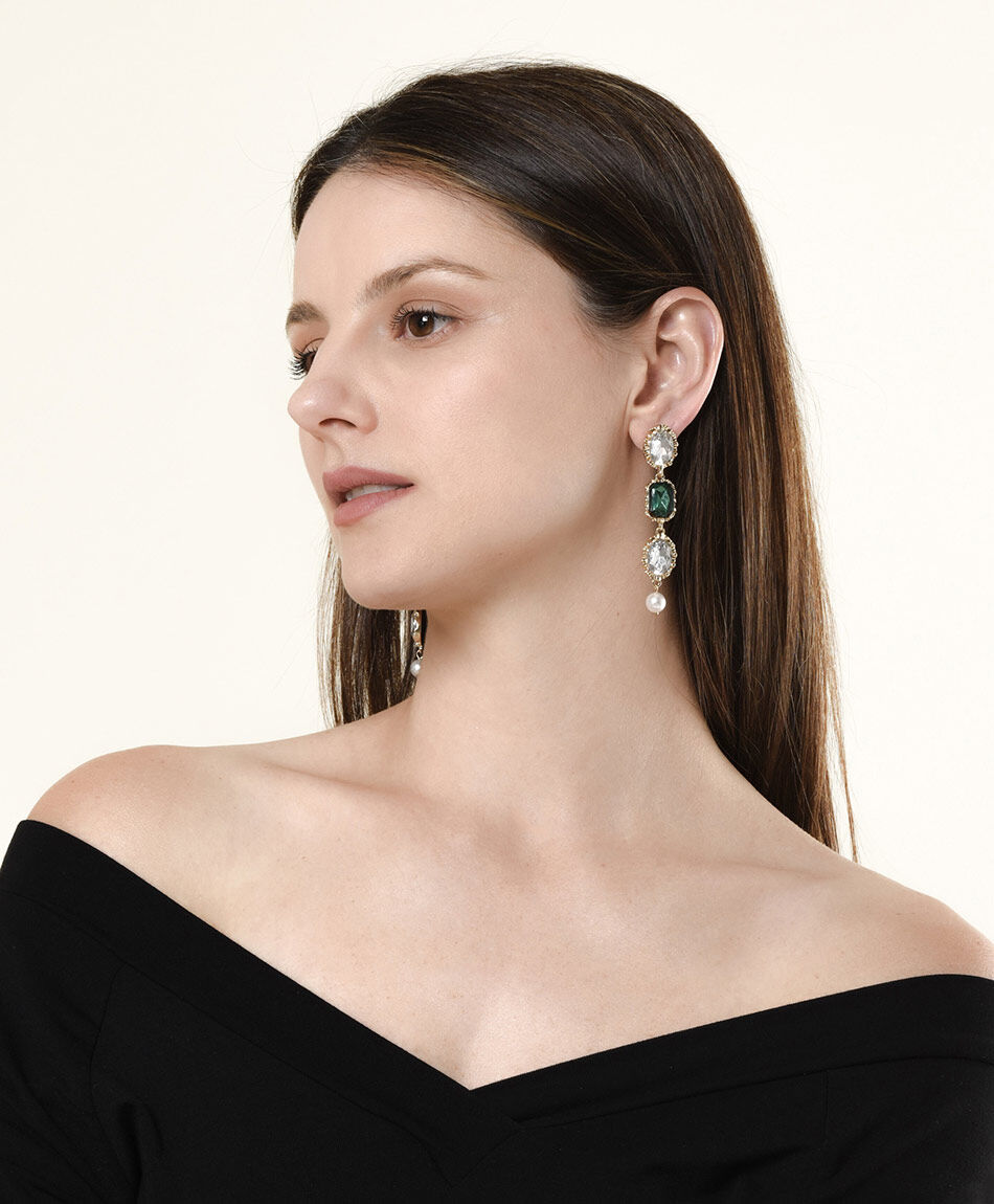 Aros mujer colgantes con piedras