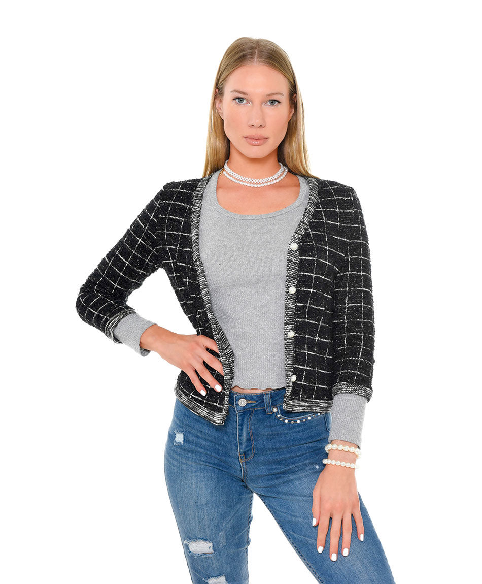 Chaqueta entallada lurex