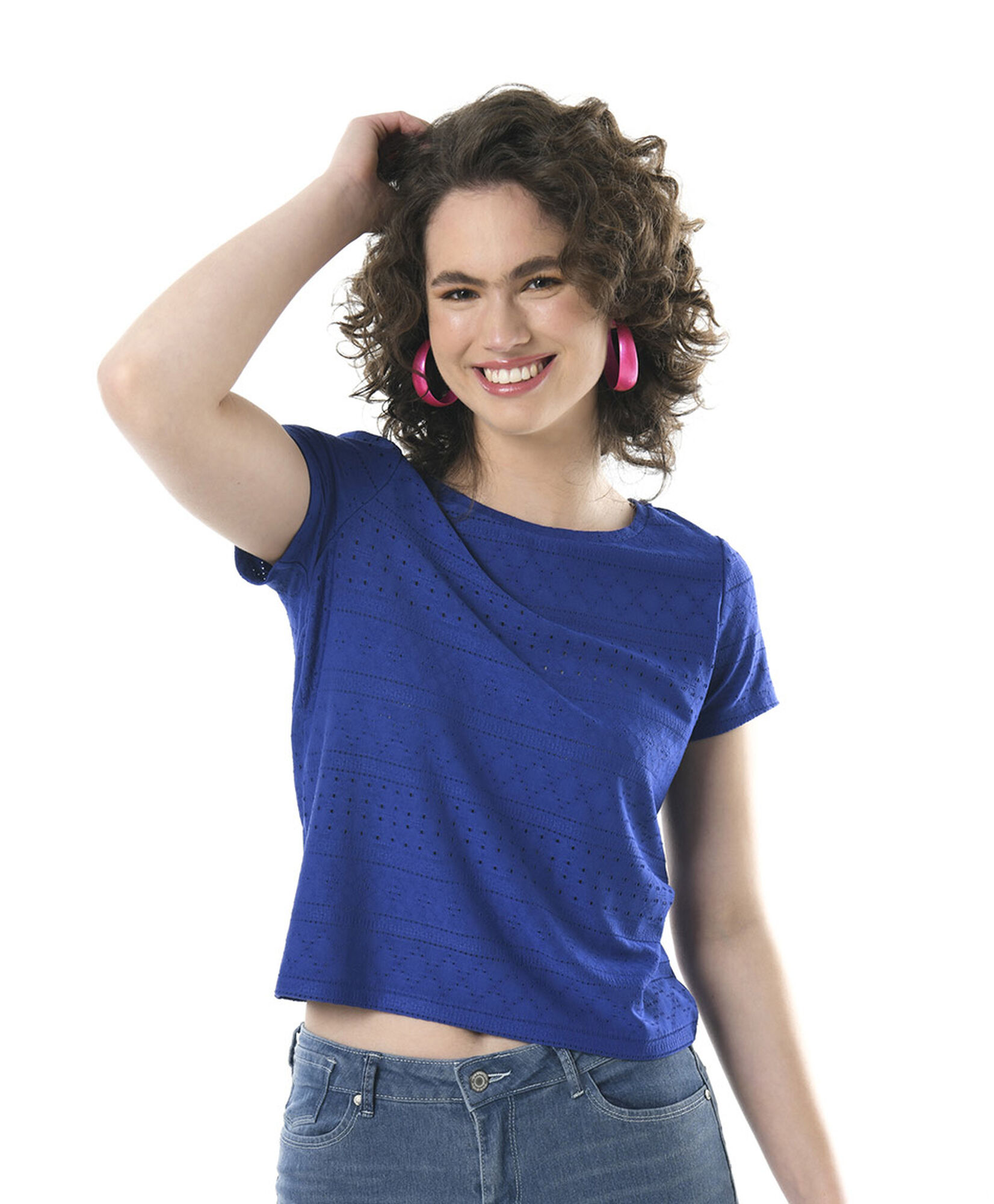 Polera mujer calada azul Polera mujer calada azul