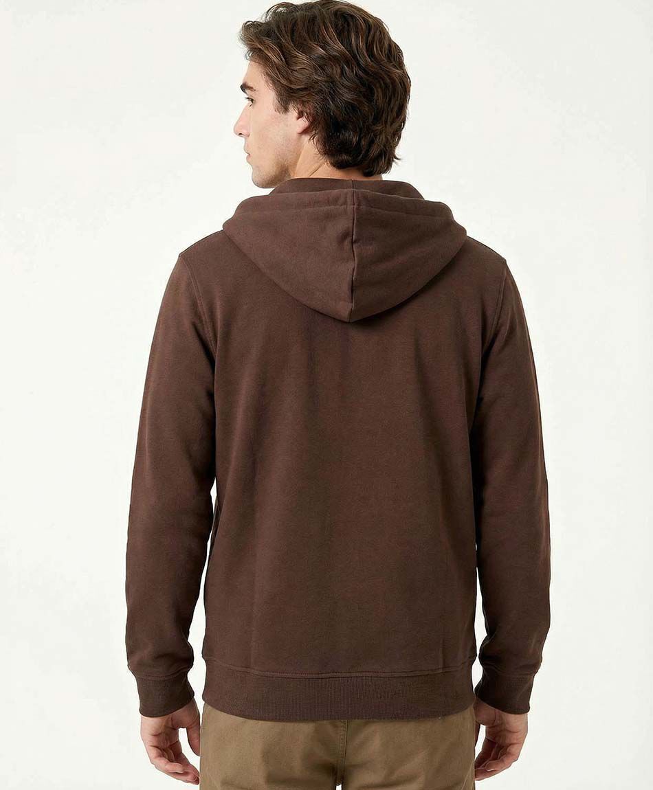 Poler&oacute;n hombre urbano con cierre burdeo