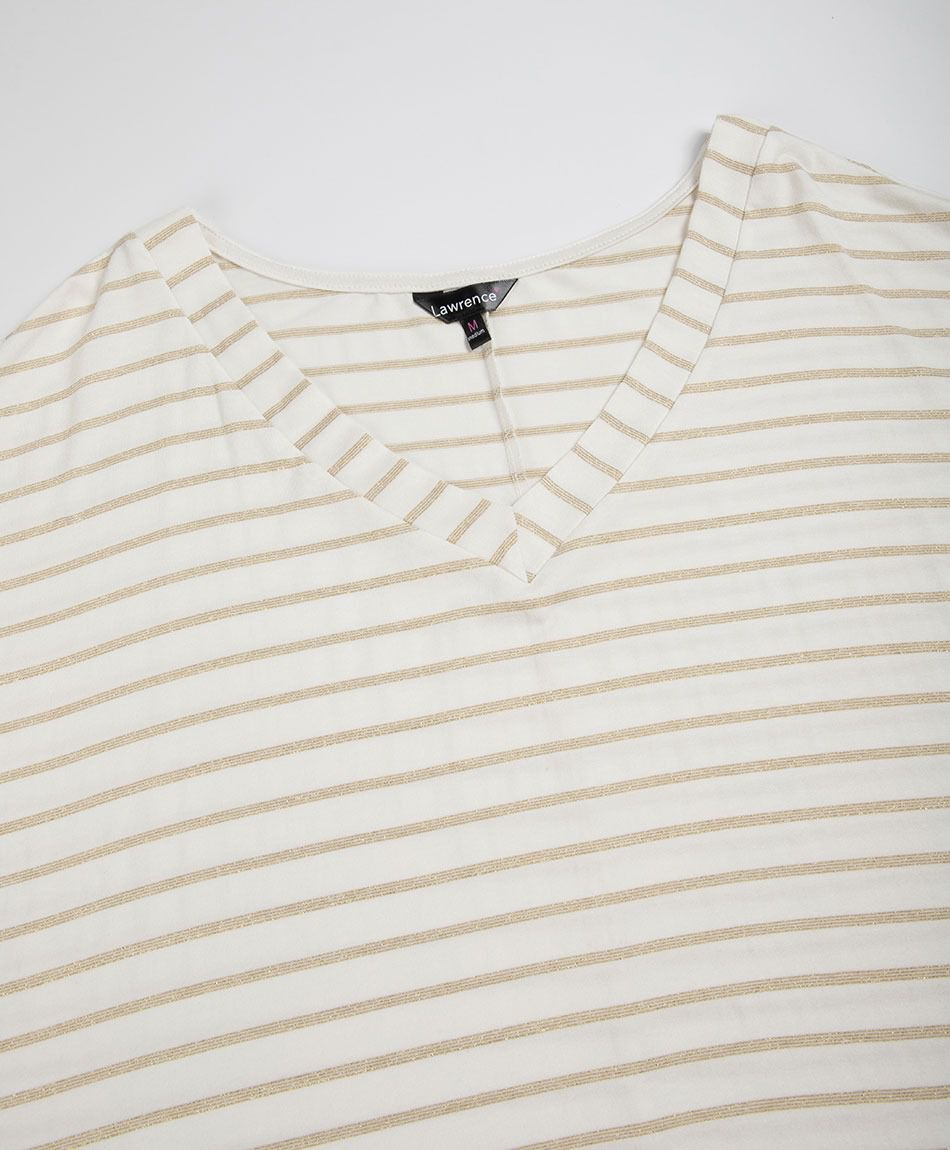 Polera mujer rayas doradas