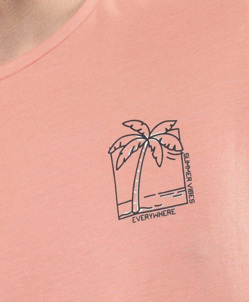 Polera hombre palmera pink