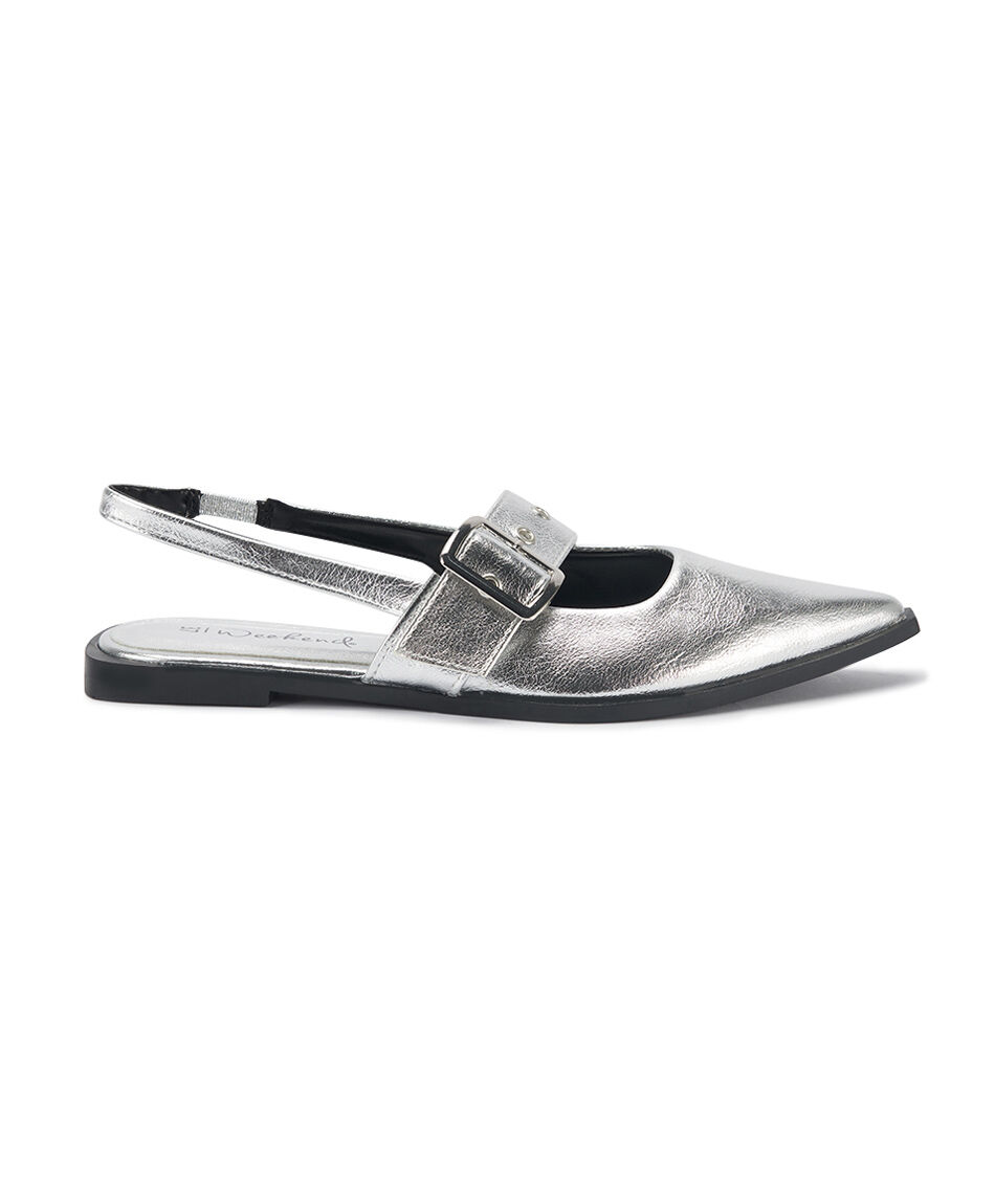 Zapato mujer hebilla silver