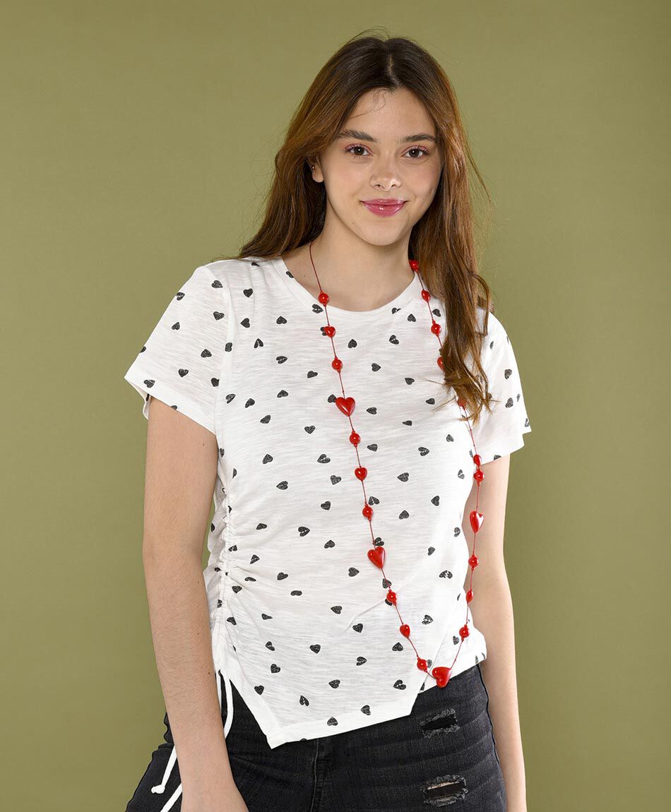 Polera manga corta cuello redondo