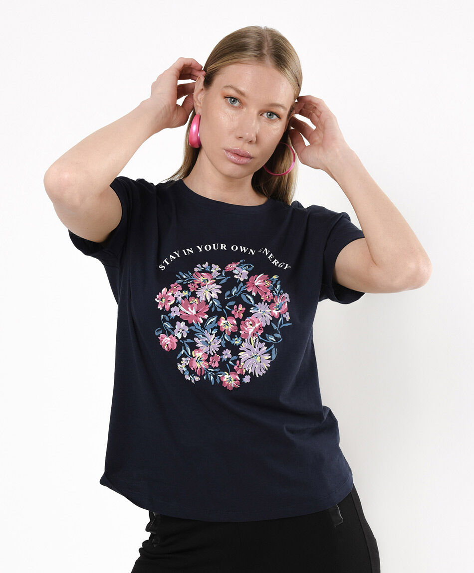 Polera mujer estampado floreado
