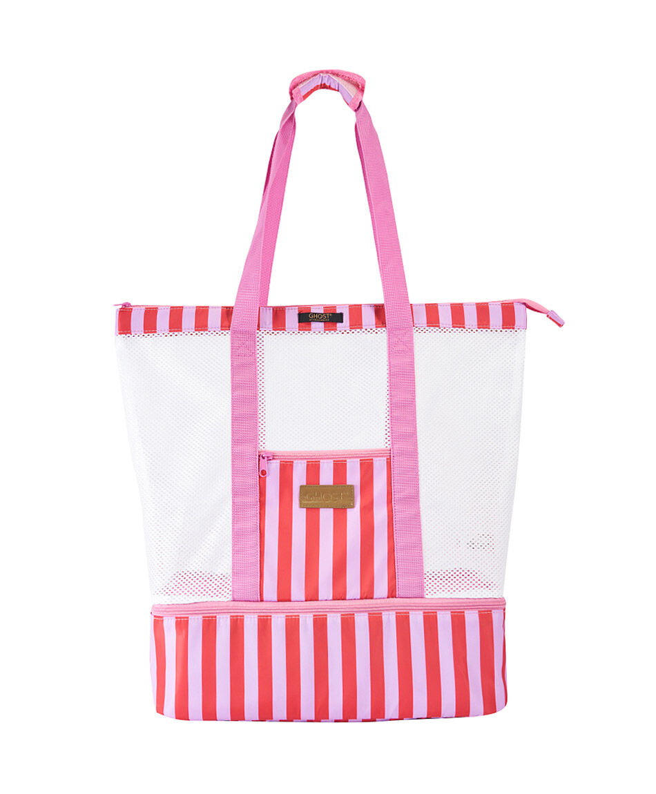 Bolso mujer cooler l&iacute;neas rosado