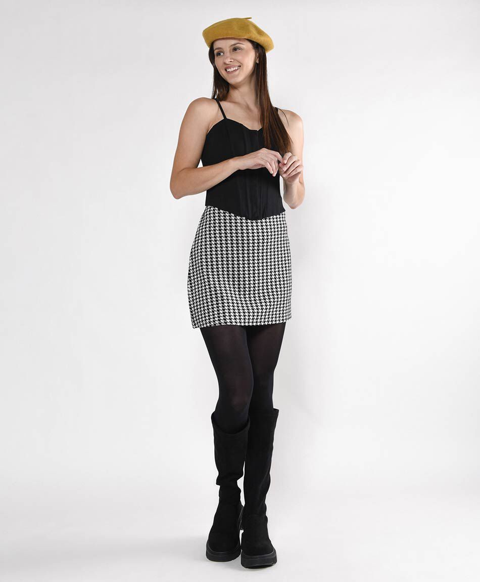 Mini falda mujer pied de poule