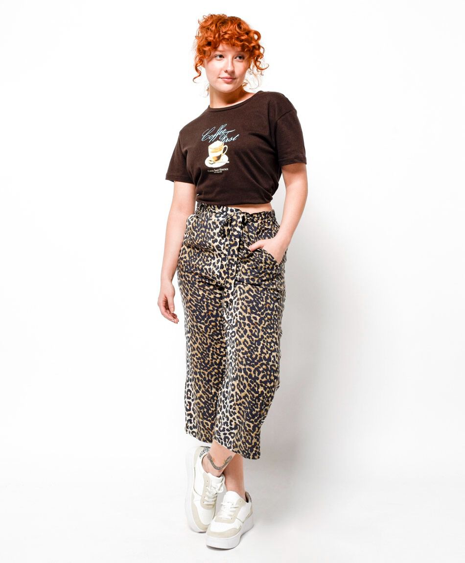 Pantal&oacute;n mujer animal print lazo