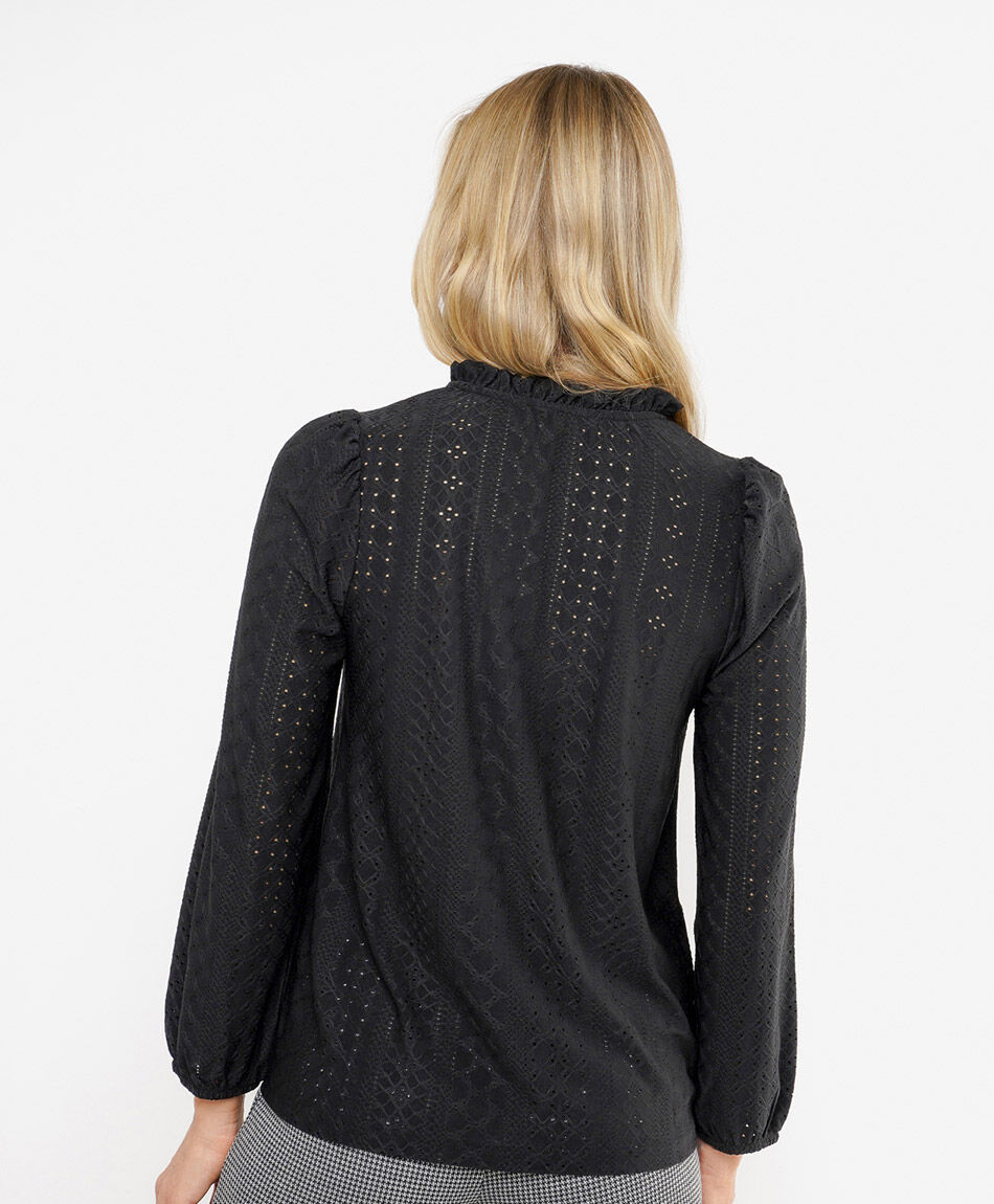 Polera mujer cuello mao textura