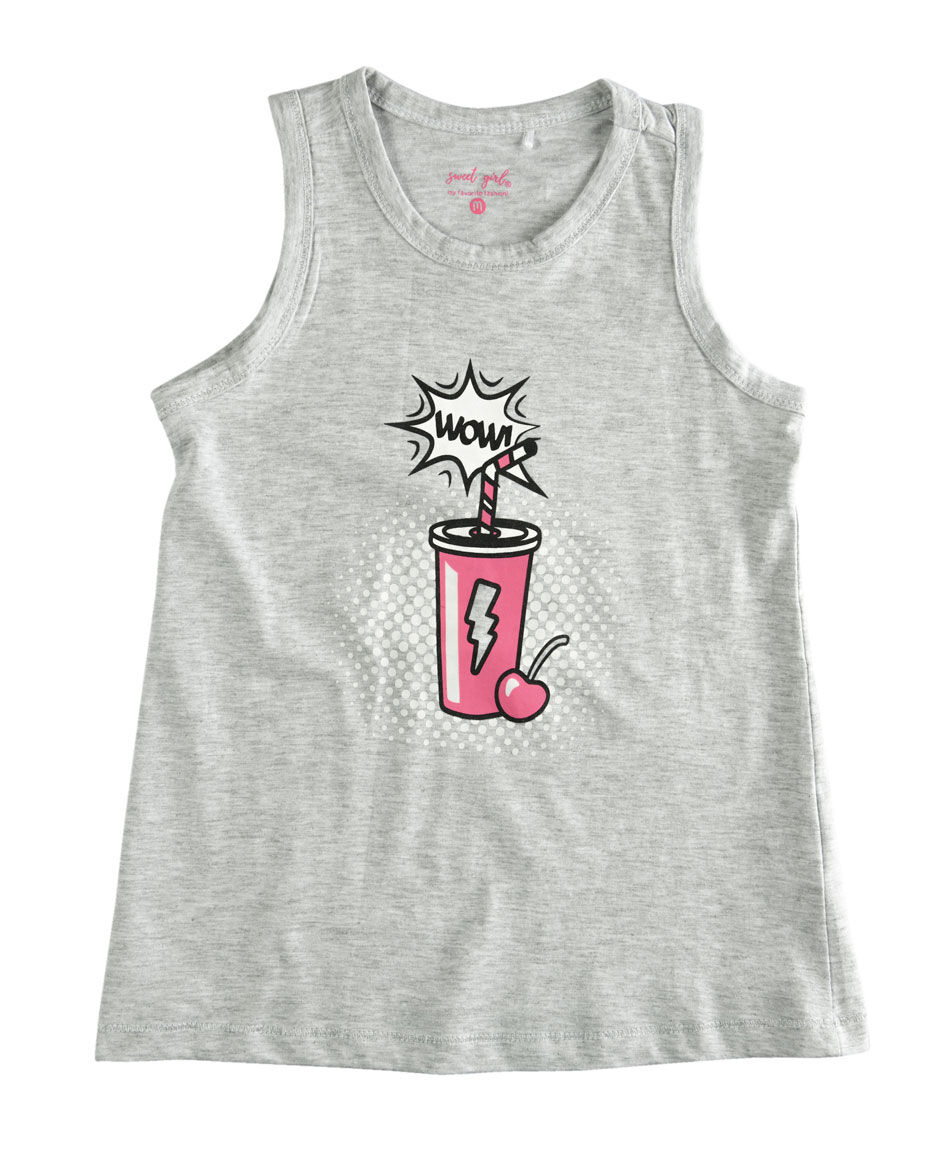 Polera ni&ntilde;a smoothie sin mangas