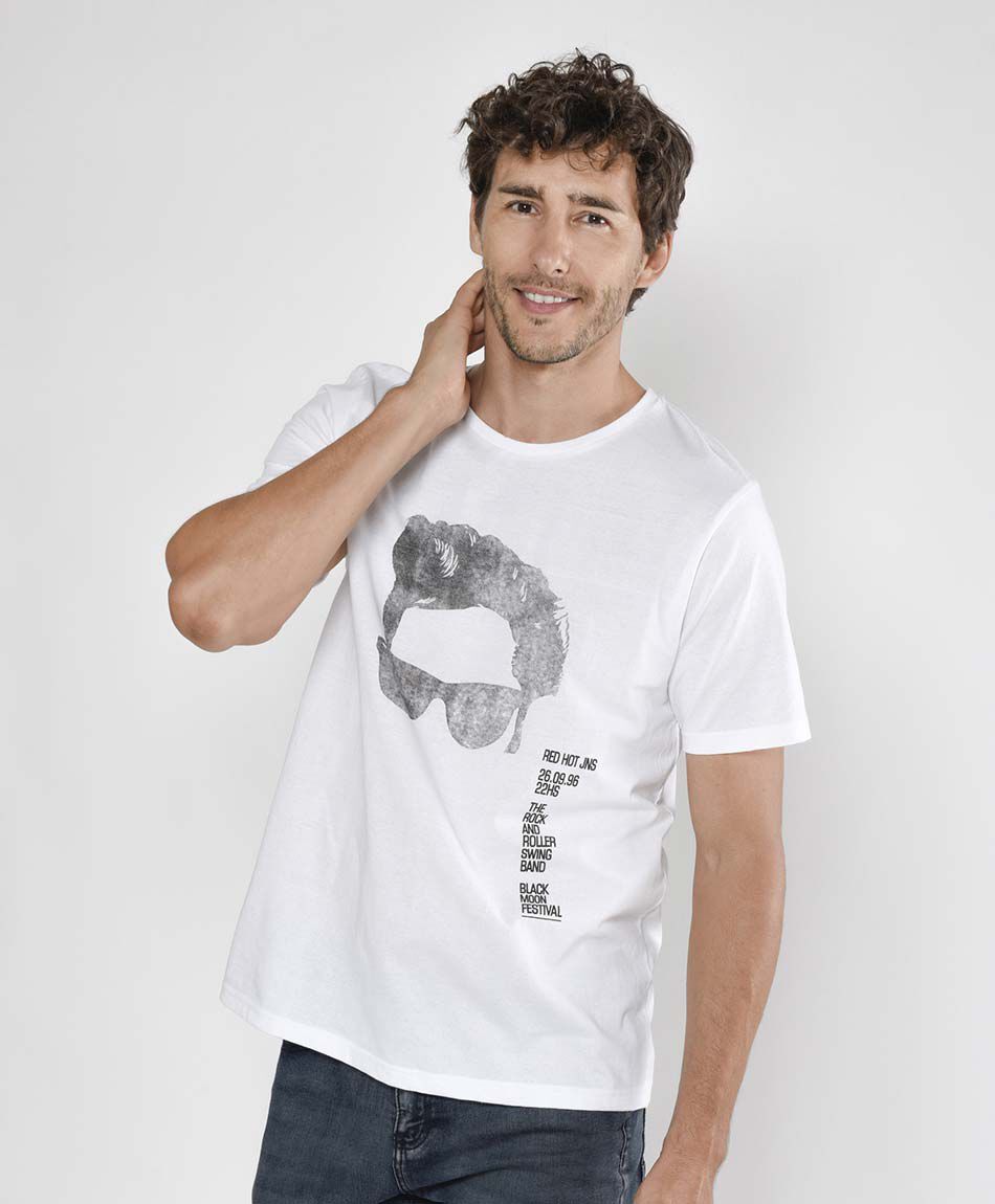 Polera hombre rostro con lentes
