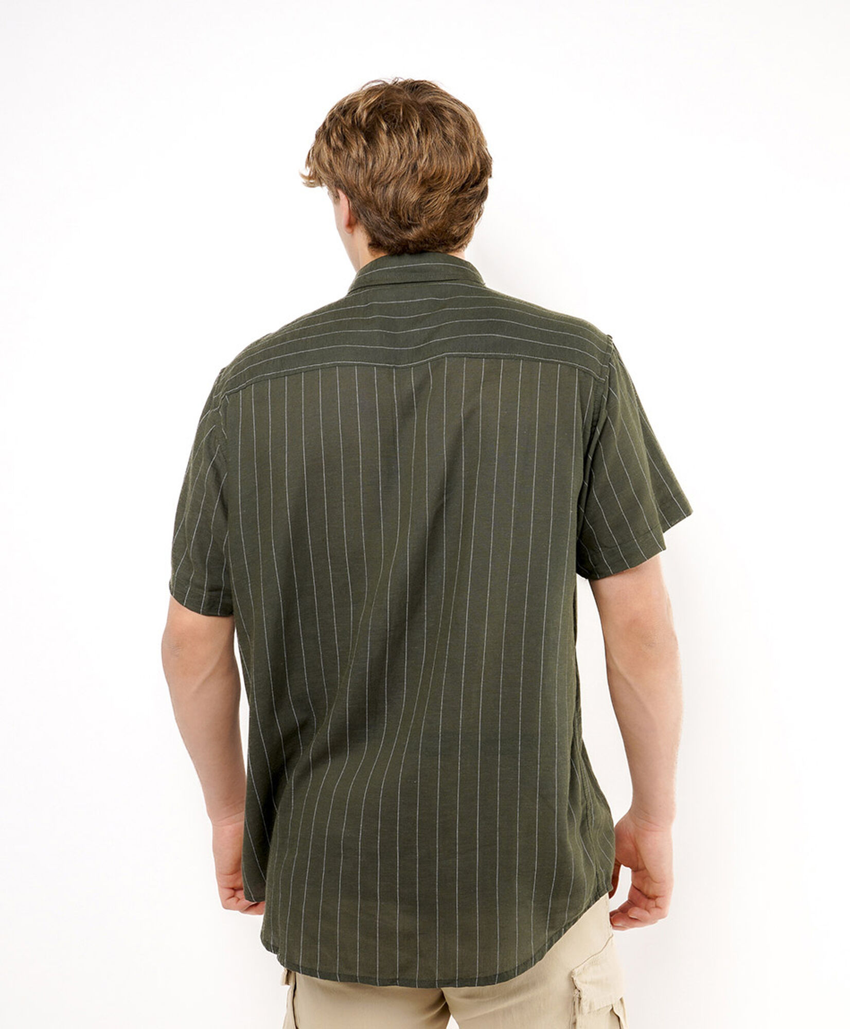 Camisa hombre manga corta diseño rayas Camisa hombre manga corta diseño rayas